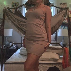 tan/nude bodycon dress